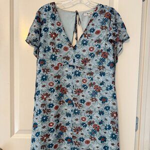 Madewell Open-Back Mini Dress in Wildflower Garden-size 10